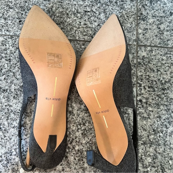 ❌SOLD❌ Dolce Vita Black Denim Heels - Picture 5 of 8